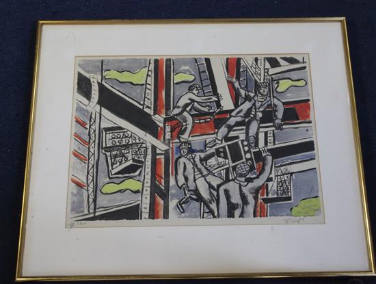 § Ferdinand Leger (1881-1955) Les Constructeurs 14 x 19in.